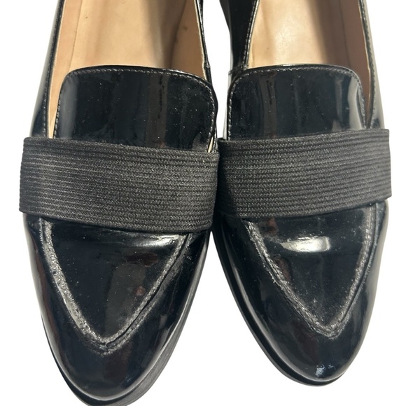 Ukies Womens Black Patent Leather Loafers With Elastic Strap Size 5M - Picture 7 of 10
